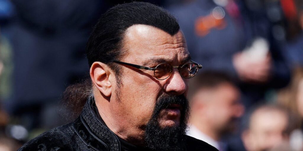 Segal Joins Putin At Victory Day Parade With Biker Gang