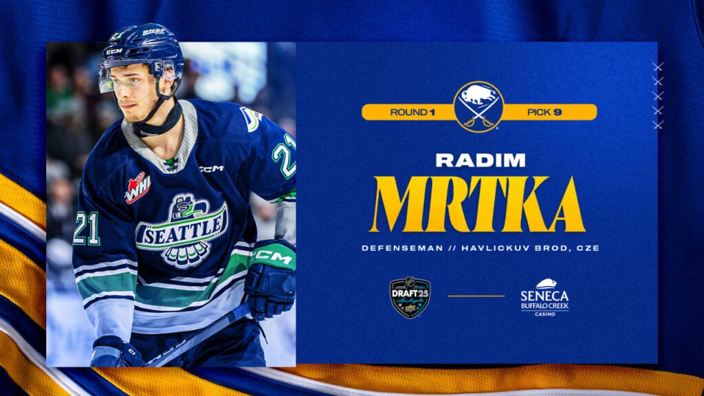 Sabres Select Mrtka Ninth Overall In Nhl Draft