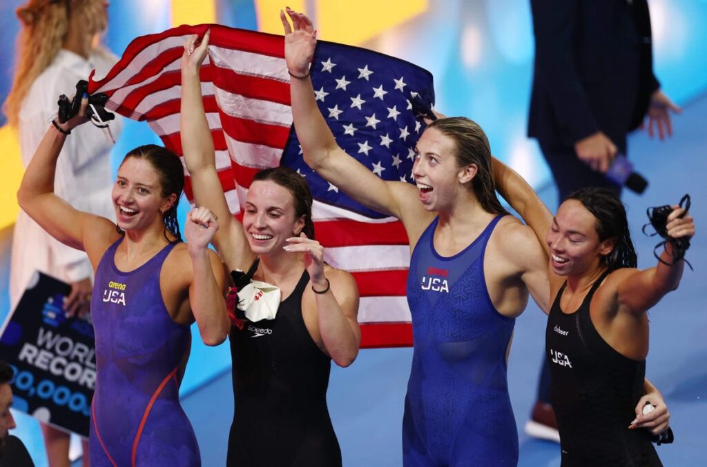 Us Women's Medley Relay Shatters Record To Claim Gold In