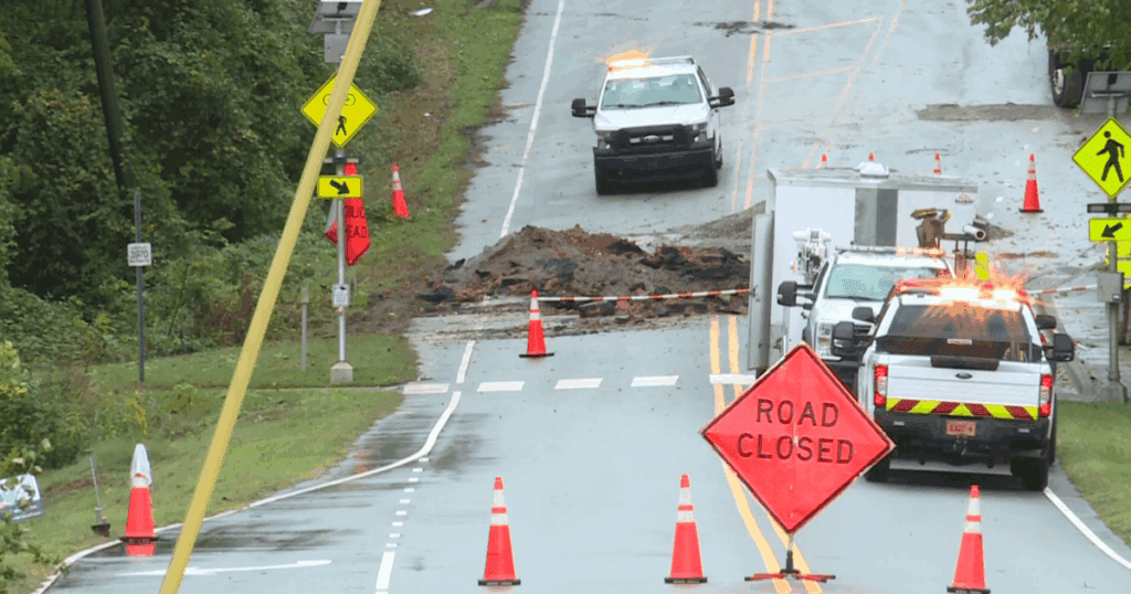 Blue Ridge Road Water Main Break Disrupts Raleigh Commute On