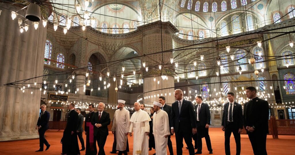 Pope Meets Turkish Religious Leaders At Iconic Blue Mosque In