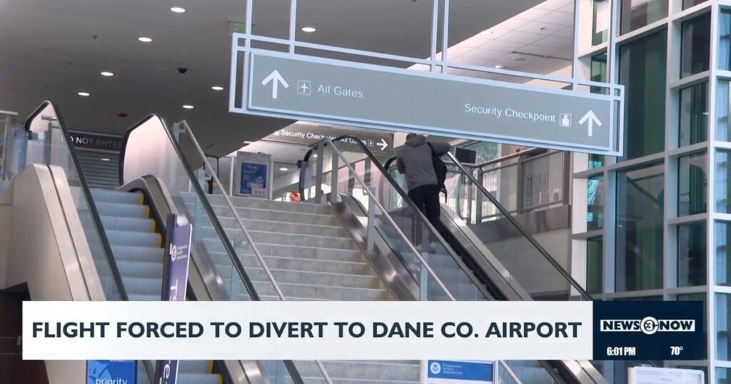 Flight Diverted to Madison After Unruly Passenger Detained, No Charges Filed Flight Diverted To Madison After Unruly Passenger Detained, No Charges