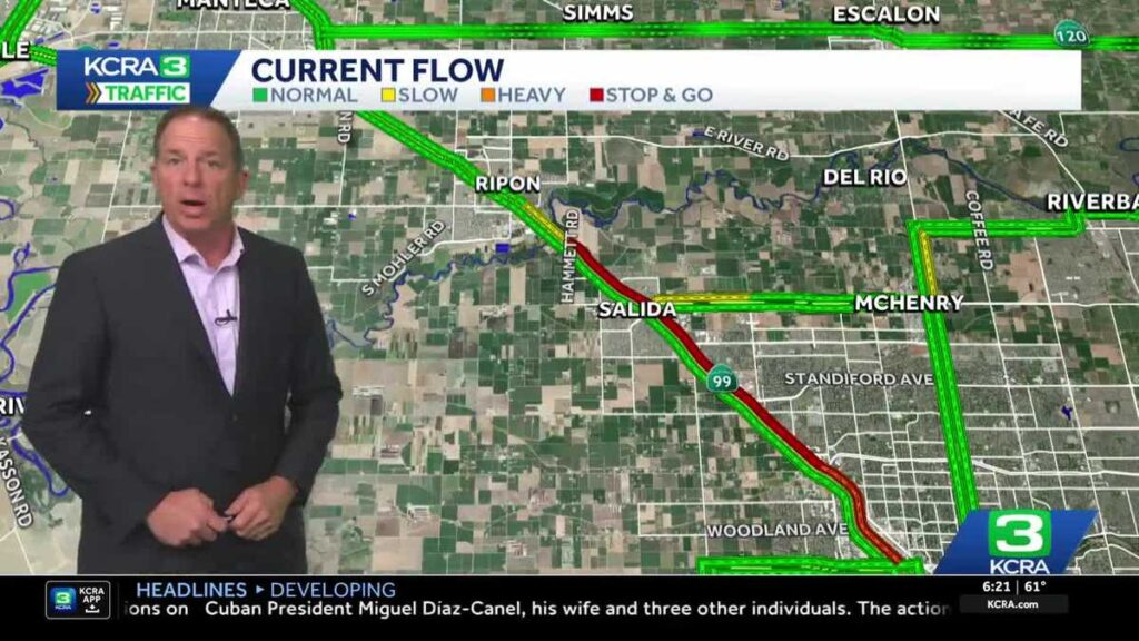 Traffic Snarls on Highway 99 Between Modesto and Manteca Due to Construction Delays Traffic Snarls On Highway 99 Between Modesto And Manteca Due